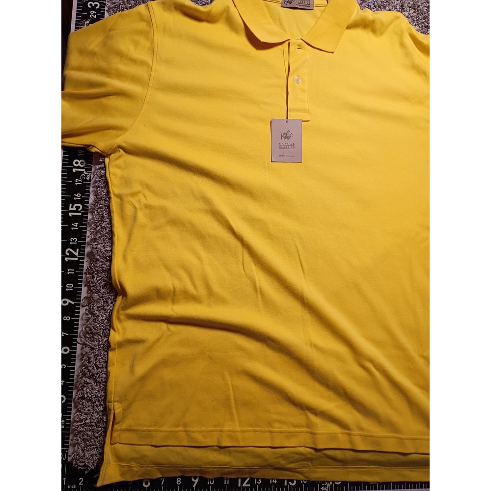 Lord & Taylor Casual Classics Yellow Cotton Interlock Polo Shirt Mens XL NWT